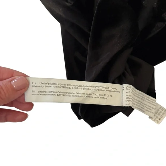 Zara | Kids Black Velvet Metallic Multicolor Dots. Long Sleeve Dress  -Size 7 - Picture 8 of 11